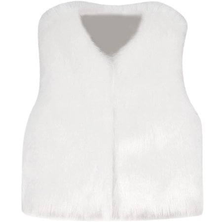 

DNDKILG Toddler Baby Girl s Open Front Thicken Outerwear Children Sleeveless Fall Winter Faux Fur Vest Jackets White 1Y-7Y