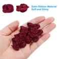 thumbnail image 4 of Unique Bargains Mini Satin Ribbon Roses Tiny Fabric Flowers Embellishments Rosettes Applique Burgundy 30 Pcs, 4 of 5