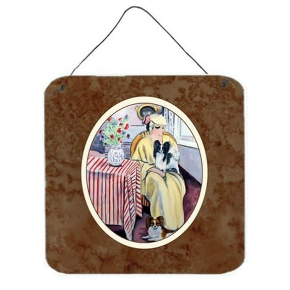 Lady with Her Papillon Wall or Door Hanging Prints