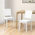 thumbnail image 2 of Costway Armless Wood Dining Chair Set of 2 with Rubber Wood Legs Curved Backrest Kitchen White, 2 of 9