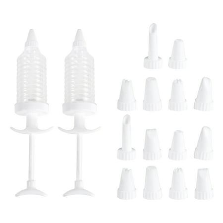 

HEMOTON 16pcs/2 Sets Cake Piping Syringe Cookies Press Kit Biscuit Maker Comfort Grip Dessert Cream Decorating Supplies