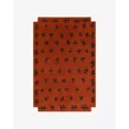 thumbnail image 3 of Navy Blue Leafy buds on Red Base 5' X 8' Area Rug Handcrafted Motif Floral Design Oriental Traditional Design Non-Shedding Fine Wool Pile & Easy-Care Areas in Living Room Bedroom, 3 of 5