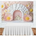 thumbnail image 3 of Daisy Arch Wall Baby Shower Backdrop Pink White Floral 1st Birthday Photography Background for Girls Pink Daisy Birthday Party Decorations Banner Supplies Photo Booth Props, 3 of 4