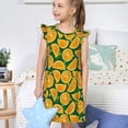 thumbnail image 4 of Fotbe Orange Lemon Vestido de Dormir para Niñas de 3 a 10 Años, Mangas Cortas, Estilo Princesa, Pijama Camisón con Mangas Voladas-Small, 4 of 6