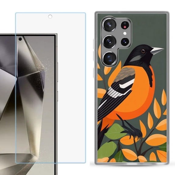 OneToughShield ® Compatible with Samsung Galaxy S24 Ultra, Shockproof Phone Case, with Tempered Glass Screen Protector - Oriole