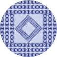 thumbnail image 1 of Ahgly Company Machine Washable Indoor Round Transitional Royal Blue Area Rugs, 6' Round, 1 of 7