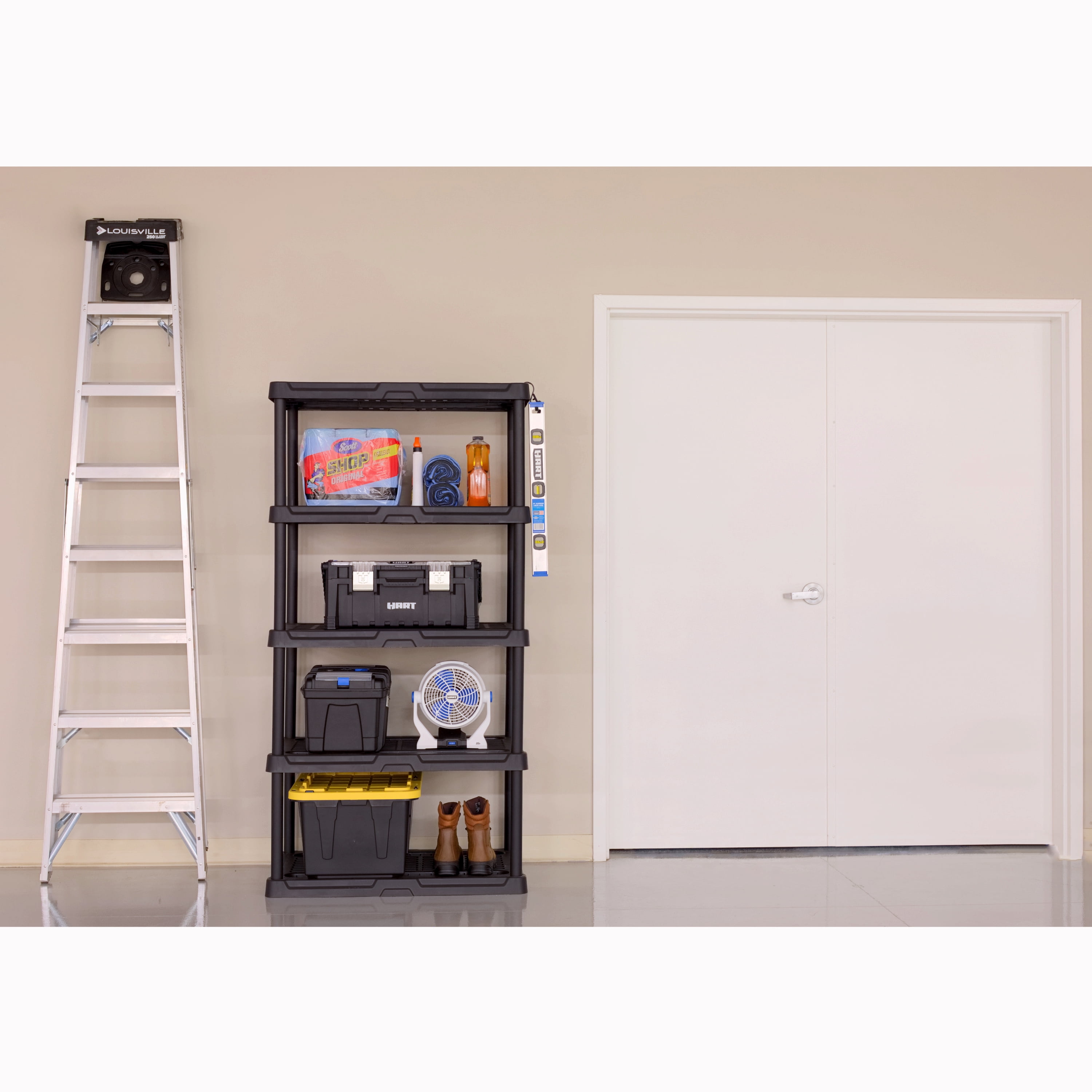 (2 pack) HART 5 Tier 36" W x 24" D x 72" H Heavy-Duty Plastic Ventilated Shelf for Storage & Organization