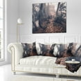 thumbnail image 3 of Designart Autumn Foggy Forest Trees - Landscape Photography Throw Pillow - 16x16, 3 of 5