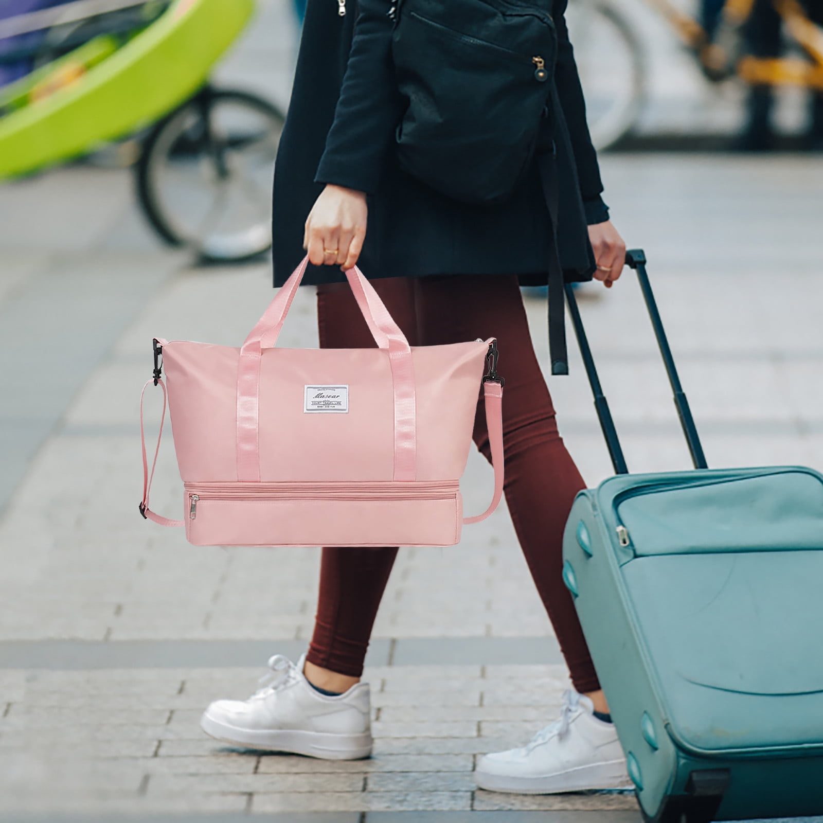 Acogedor Sacs à Chaussures, Sacs De Rangement De Chaussures De Voyage, Sacs En Nylon Respirant Avec Fermeture éclair, Double Fermeture éclair De Haute Qualité, Maille Respirante, Adaptés Pour Le Sport