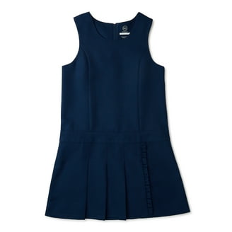 A+ Girls' Bib Front Jumper School Uniform - green/gold *plaid #83*, 5  (Little Girls) - Walmart.com