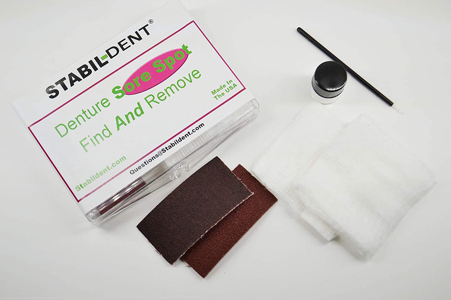 Denture Sore Spot Find And Remove Kit W/Indicator Paste, 6 Piece