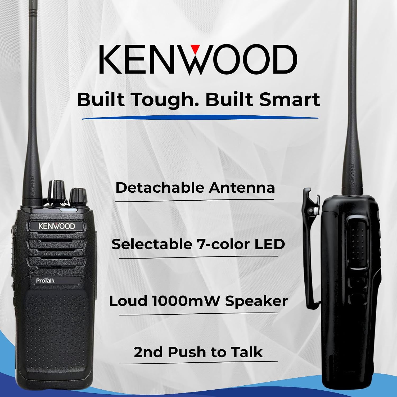 KENWOOD ProTalk NX-P1302AUK UHF Two-Way Business Radio, MIL-STD 810 & IP55, 64 Channels, Up to 250,000 Sq Ft Coverage, 15-Hr Battery, Upgradeable to Digital, for Warehouses & Job Sites
