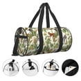 thumbnail image 5 of Xecao Jungle Animals print Round Travel Duffel Bag is a foldable gym bag with an inner pocket, perfect for travel sports, 5 of 8