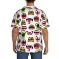 thumbnail image 3 of Sikiie Halloween Mouth Men's Wrinkle Free Untucked Cuban Shirt Business Casual Button Down Shirts Short Sleeve ShirtSmall, 3 of 5