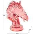 thumbnail image 3 of 6" x 13" Pink Resin Tinted Horse Sculpture, by DecMode, 3 of 9