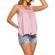 thumbnail image 4 of INSPIRAR CHIC Top de tanque para mujer con panel de encaje, cuello cuadrado, volantes, sin mangas, color rosa, talla XL, 4 of 6