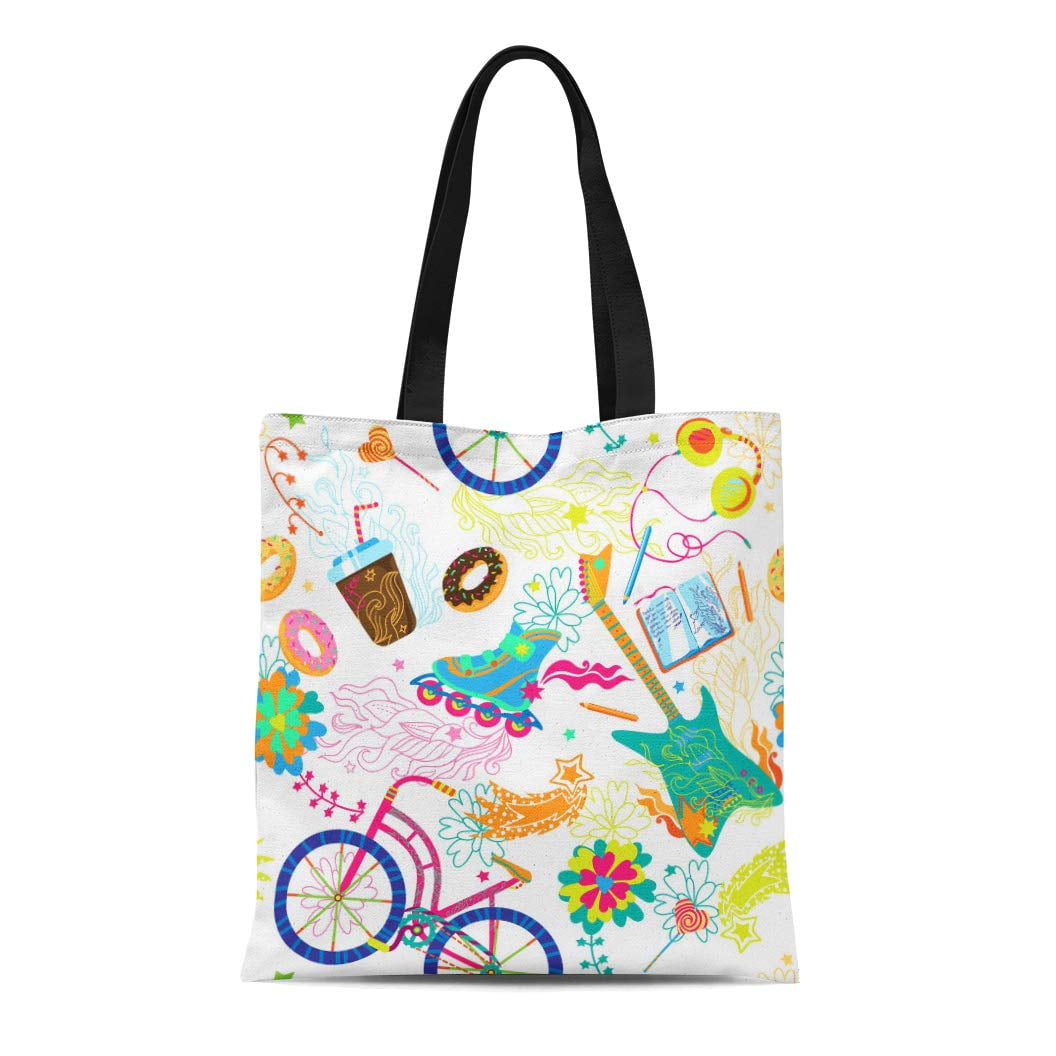 ASHLEIGH Canvas Tote Bag Funky Cute Funny Colorful Teenage Hipster