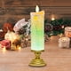 thumbnail image 3 of Decoración de velas de cristal LED de Navidad | Diseño colorido iluminado y sin llama | Sin desorden de cera | Resplandor cálido | Plástico | Batería de 4,5V o USB | 26x8cm | Incluye vela, base y, 3 of 4
