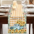 thumbnail image 3 of Table Runners 60 Inches Long Dress Scarves, Sunflowers Trucks Farmhouse Kitchen/Dining Table Runner, Small Coffee Tablerunners, Spring Farmhouse Eucalyptus Orange Plaid 13x60 Inch, 3 of 9