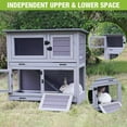 thumbnail image 3 of Aivituvin Wheeled 2-Story Regular Wood Rabbit & Guinea Pig Small Animal Hutch, 3 of 12