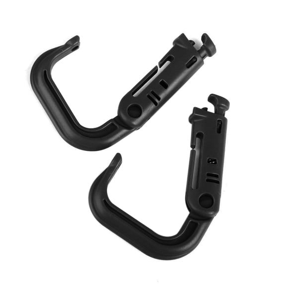 unbranded 10pcs Multipurpose D-ring Grimloc Locking Belt Buckle with Snap Closure Webbing Tan (Black)