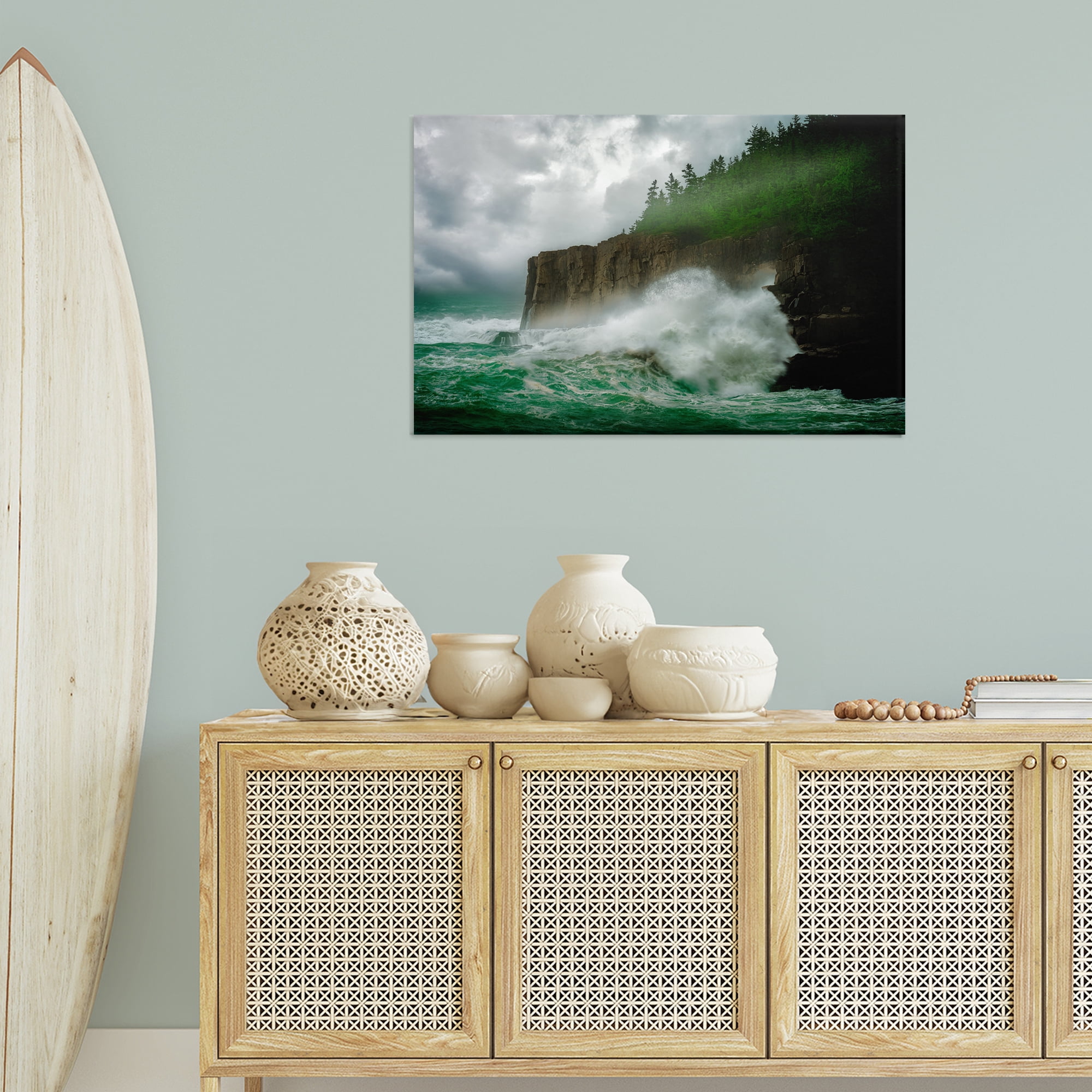 Stupell Industries Rushing Water Crashing Nautical & Beach Photography Wrapped Canvas Art Print Wall Art, 36 x 24