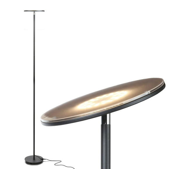 Brightech Sky Flux LED Torchiere Bright Standing Touch Sensor Floor Lamp, Black