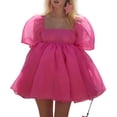 thumbnail image 2 of Lindo Vestido Vestido lindo para mujer Traje de vacaciones sin espalda con mangas hinchadas y ajuste holgado (Rosa M) Cgtredaw Para estrenar, 2 of 6