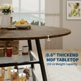 thumbnail image 1 of Space-Saving Round Dining Table with Storage Shelf – 42 Inch Modern Wood & Metal Circle Table for 4, Sturdy High Top for Small Spaces, Classic, 1 of 7