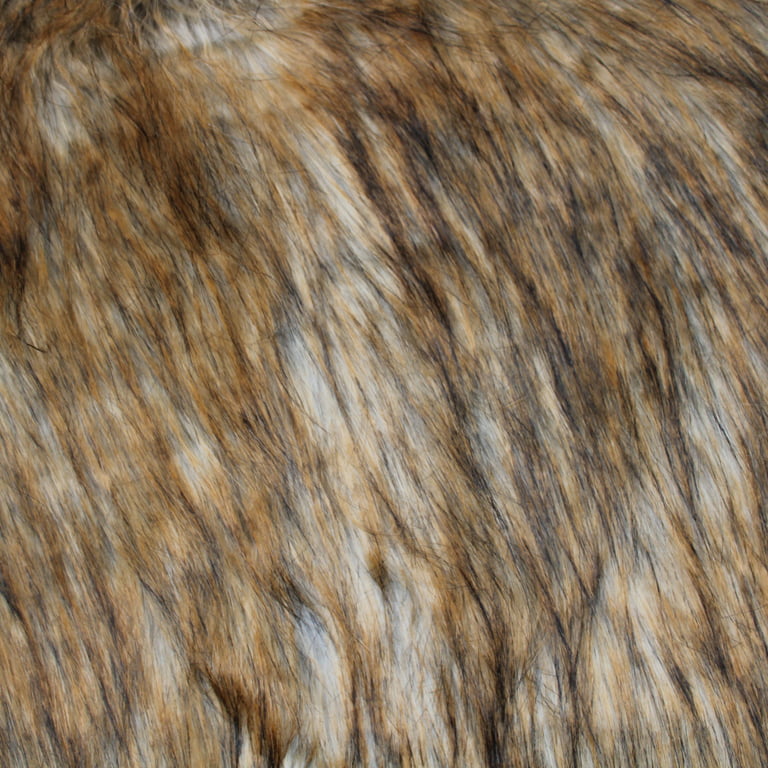 FREE SHIPPING!!! Dark Caramel Faux Fur Fabric Long Pile Mongolian by Half  Yard