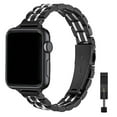 thumbnail image 1 of WFEAGL Stainless Steel Replacement Band Apple Watch 38/40/41mm Steel Wristband Black and Silver, 1 of 6