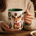 thumbnail image 4 of Hometravel Christmas Reindeer Ceramic Coffee Mug, Milk Cup with Flat Design, Holiday Drinkware for Home Kitchen and Christmas Gift, 4 of 7