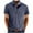 Dark Blue, variant on Men's Casual Collared Shirts Cotton Short Sleeve Golf Shirts Fashion Basic Shirts with Pocket