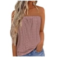 thumbnail image 2 of Womens Tank Tops Strapless Loose Fit Solid Color Bandeau Tank Casual Summer Vacation Camisole Tops for Women Pink XXL, 2 of 5