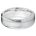 thumbnail image 3 of Silly Kings 8mm Polished Titanium Wedding Ring Milgrain Design Beveled Edge Mens Womens Unisex Band, 3 of 3