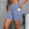 thumbnail image 2 of AKOEE High Waist Leggings for Women Shorts Workout Biker Yoga Tight Shorts with Pockets Stretch Gym Clothes (XL, Blue), 2 of 8