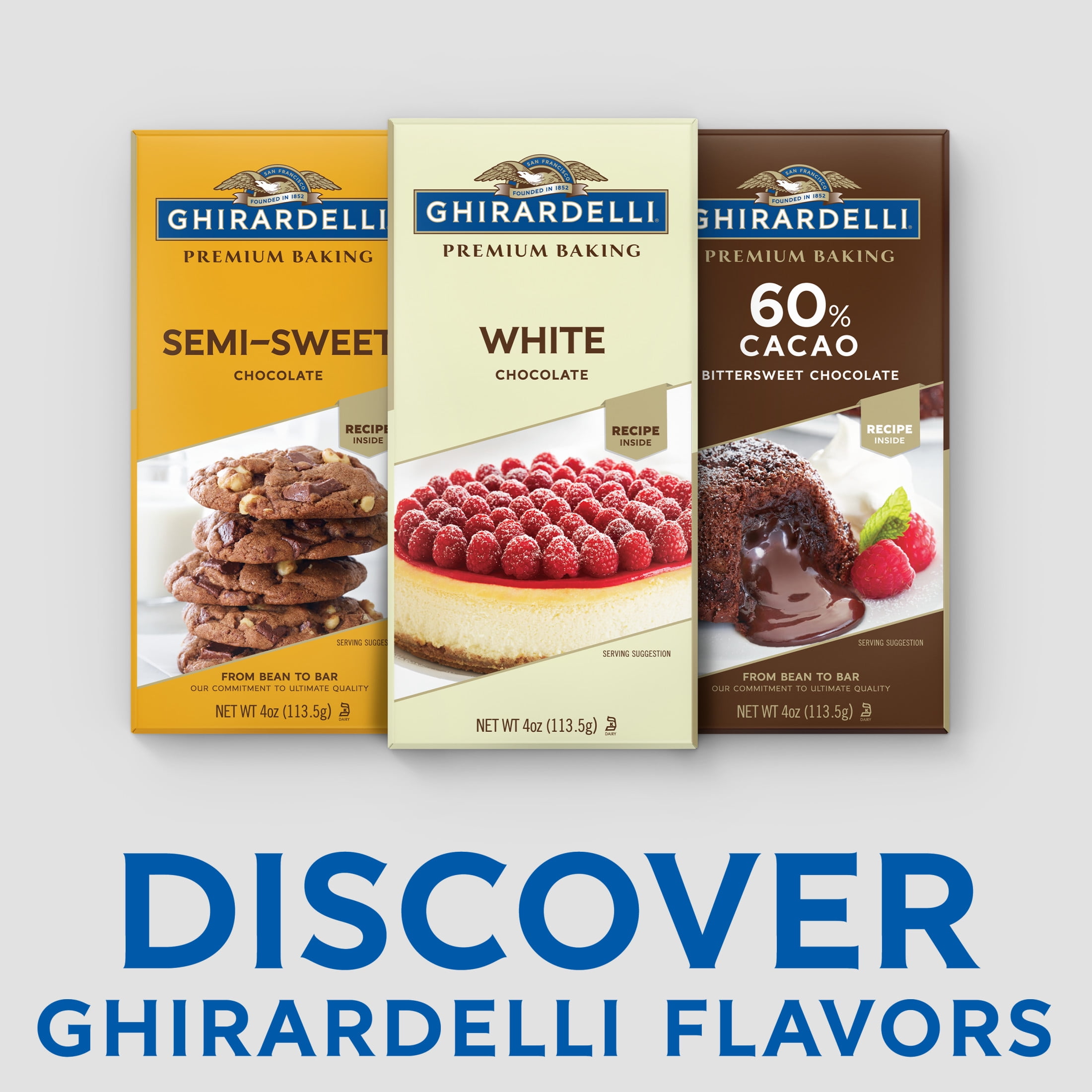 GHIRARDELLI Premium White Chocolate Baking Bar, 4 oz Bar