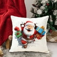 thumbnail image 2 of Yhmxh Fundas de cojín navideñas con estampado divertido, funda de almohada de lino para sofá, funda de cojín para decoración del hogar, funda de almohada familiar, fundas de almohada, 2 of 6