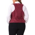 thumbnail image 3 of Chaleco sin mangas Jacquard para mujeres de talla grande Agnes Orinda estilo Steampunk 1X Burdeos, 3 of 6