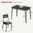 thumbnail image 3 of BeesClover Dining Table Set for 4 - Modern Industrial Kitchen Table & Chairs with Upholstered Seats, Wood & Metal Rectangular Dinner Table Set for Dining Room, 3 of 7