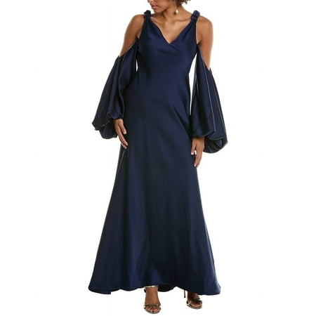 Halston womens Binnie Gown, 0, Navy