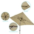 thumbnail image 3 of CHYVARY 10 x 6.5ft LED Outdoor Patio Rectangular Table Umbrellas for Deck, Poolside and Garden,Sand, 3 of 9
