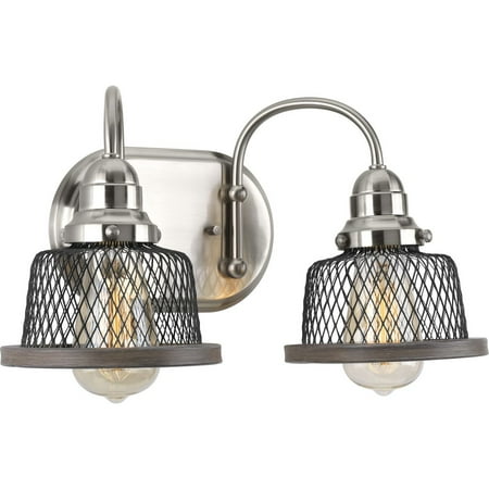 

Tilley Collection Two-Light Brushed Nickel Coastal Bath Vanity Light