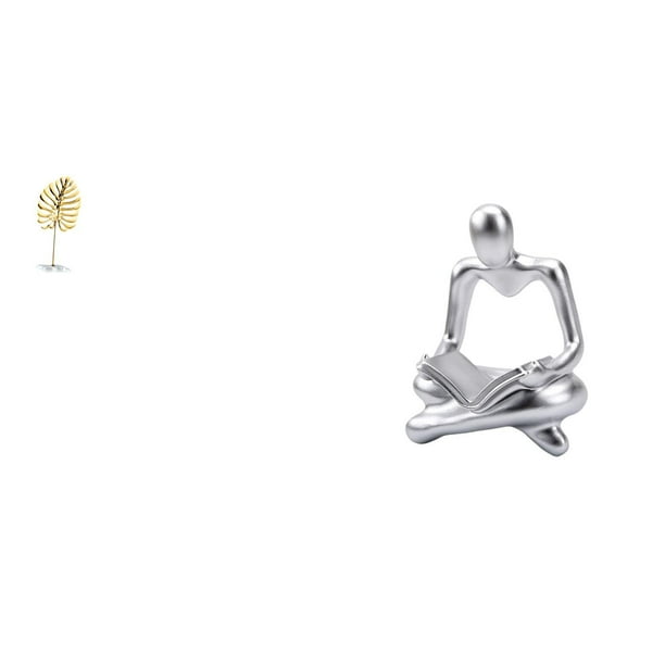 Estatua De Pensador De Hoja De Metal, Figura Abstracta De Hoja, Escultura, Adorno Para El Hogar, Sala De Estar, Estantería, Bar, Decoración, Artesanía Creativa