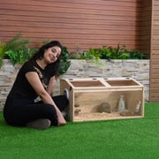 Coziwow Wooden Hamster Cage Small Animals House for Guinea Pigs Chinchillas W/ Acrylic Boards