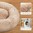 thumbnail image 3 of FluffyDream 20 inch Dog Bed - Round Donut Washable Dog and Cat Bed in Shag Fur, Dog Beds, Brown, 3 of 6