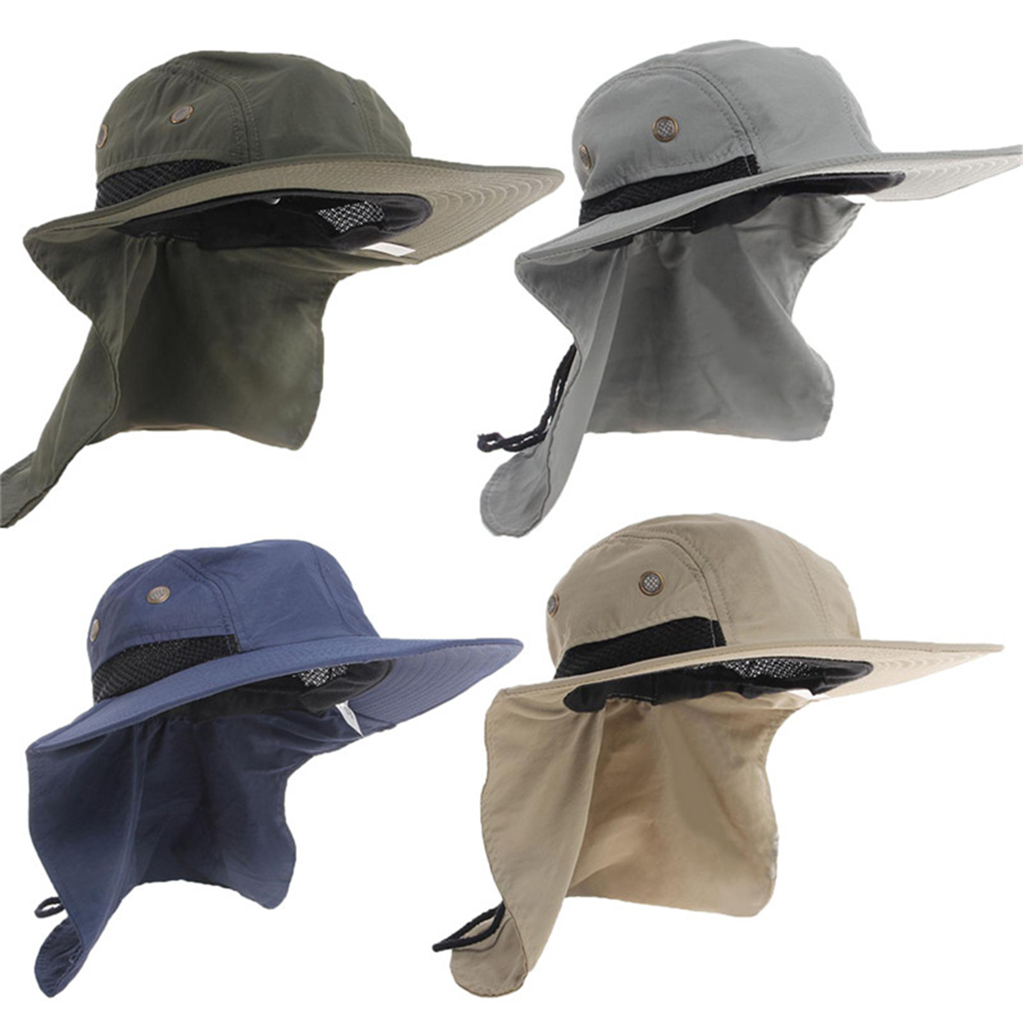 Sunisery Outdoor Fishing Hiking Boonie Snap Hat Brim Ear Neck Cover Sun Flap Cap - image 4 of 4