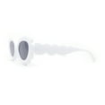 thumbnail image 3 of Womens Fluffy Cloud Shape Oval Plastic Sunglasses White Black, 3 of 4