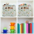 thumbnail image 6 of Coolnut Strawberry Flowers Foldable Canvas Storage Bin, Sturdy Fabric Storage Basket with Handles, Storage Cube Box for Organizing Shelf Nursery Toy Closet 2PCS#960 Home Decor, 6 of 7