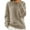 Khaki, variant on UJNDER Crewneck Long Sleeve Knit Pullover Sweater for Women Cable Knit Style Beige S